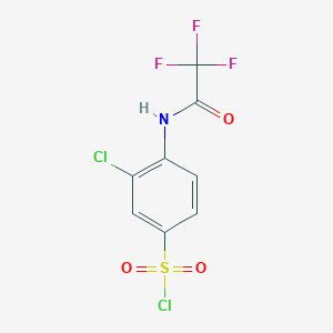 molecular formula C8H4Cl2F3NO3S B2688923 3-Chloro-4-(2,2,2-trifluoroacetamido)benzene-1-sulfonyl chloride CAS No. 1179256-73-5