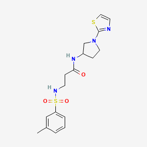 molecular formula C17H22N4O3S2 B2688925 3-(3-甲基苯基磺胺基)-N-(1-(噻唑-2-基)吡咯烷-3-基)丙酰胺 CAS No. 1798541-95-3