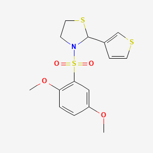 3-((2,5-Dimethoxyphenyl)sulfonyl)-2-(thiophen-3-yl)thiazolidine