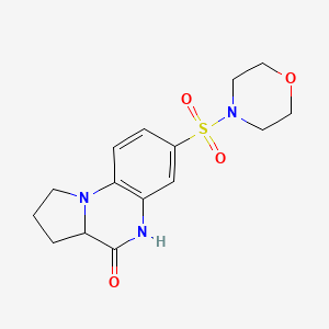 molecular formula C15H19N3O4S B2688947 7-(吗啉磺酰)-1,2,3,3a-四氢吡咯并[1,2-a]喹喔啉-4(5H)-酮 CAS No. 1009716-73-7