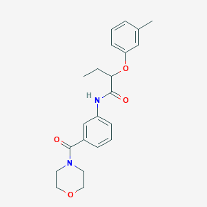 molecular formula C22H26N2O4 B268895 2-(3-methylphenoxy)-N-[3-(4-morpholinylcarbonyl)phenyl]butanamide 