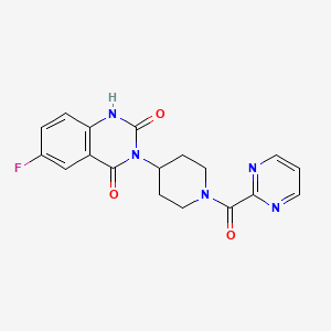 6-fluoro-3-(1-(pyrimidine-2-carbonyl)piperidin-4-yl)quinazoline-2,4(1H,3H)-dione