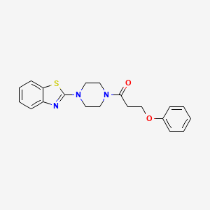 molecular formula C20H21N3O2S B2688960 1-[4-(1,3-Benzothiazol-2-yl)piperazin-1-yl]-3-phenoxypropan-1-one CAS No. 681163-02-0