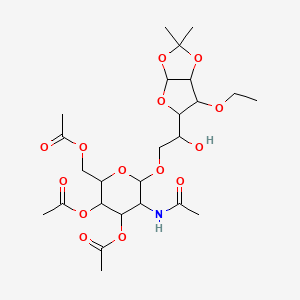 [5-Acetamido-3,4-diacetyloxy-6-[2-(6-ethoxy-2,2-dimethyl-3a,5,6,6a-tetrahydrofuro[2,3-d][1,3]dioxol-5-yl)-2-hydroxyethoxy]oxan-2-yl]methyl acetate