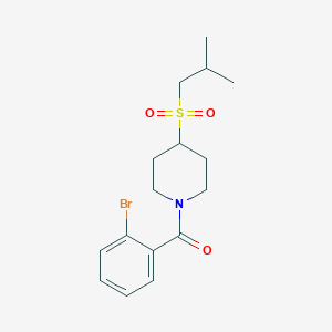 molecular formula C16H22BrNO3S B2688973 (2-溴苯基)(4-(异丁基磺酰基)哌啶-1-基)甲酮 CAS No. 1798029-99-8