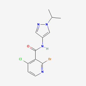 molecular formula C12H12BrClN4O B2688975 2-Bromo-4-chloro-N-(1-propan-2-ylpyrazol-4-yl)pyridine-3-carboxamide CAS No. 2224540-45-6