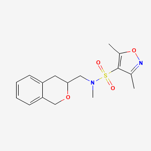 molecular formula C16H20N2O4S B2688977 N-(isochroman-3-ylmethyl)-N,3,5-trimethylisoxazole-4-sulfonamide CAS No. 2034395-38-3
