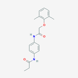 molecular formula C19H22N2O3 B268898 N-(4-{[2-(2,6-dimethylphenoxy)acetyl]amino}phenyl)propanamide 