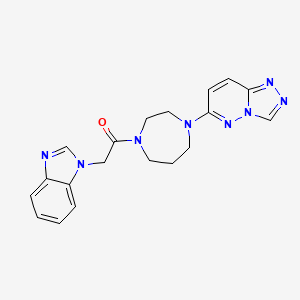 molecular formula C19H20N8O B2688982 2-(Benzimidazol-1-yl)-1-[4-([1,2,4]triazolo[4,3-b]pyridazin-6-yl)-1,4-diazepan-1-yl]ethanone CAS No. 2379986-60-2