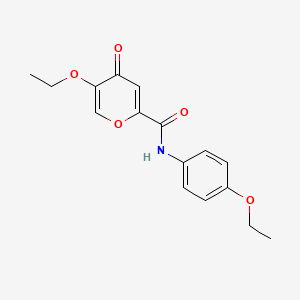 molecular formula C16H17NO5 B2688990 5-ethoxy-N-(4-ethoxyphenyl)-4-oxo-4H-pyran-2-carboxamide CAS No. 1105220-80-1