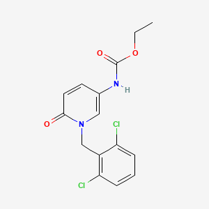 molecular formula C15H14Cl2N2O3 B2688993 ethyl N-[1-(2,6-dichlorobenzyl)-6-oxo-1,6-dihydro-3-pyridinyl]carbamate CAS No. 338784-95-5