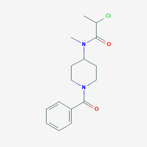 molecular formula C16H21ClN2O2 B2689001 N-(1-Benzoylpiperidin-4-yl)-2-chloro-N-methylpropanamide CAS No. 2411271-97-9