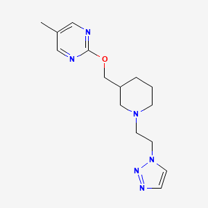 molecular formula C15H22N6O B2689011 5-Methyl-2-[[1-[2-(triazol-1-yl)ethyl]piperidin-3-yl]methoxy]pyrimidine CAS No. 2380041-28-9