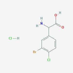 molecular formula C8H8BrCl2NO2 B2689019 2-Amino-2-(3-bromo-4-chlorophenyl)acetic acid hydrochloride CAS No. 2173996-42-2