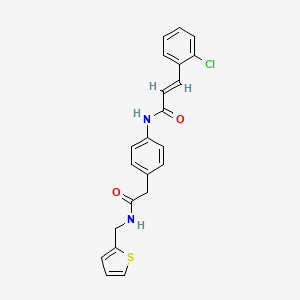 molecular formula C22H19ClN2O2S B2689020 (E)-3-(2-chlorophenyl)-N-(4-(2-oxo-2-((thiophen-2-ylmethyl)amino)ethyl)phenyl)acrylamide CAS No. 1251711-51-9