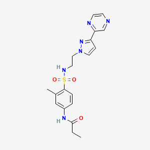 N-(3-methyl-4-(N-(2-(3-(pyrazin-2-yl)-1H-pyrazol-1-yl)ethyl)sulfamoyl)phenyl)propionamide