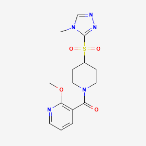 molecular formula C15H19N5O4S B2689029 2-methoxy-3-{4-[(4-methyl-4H-1,2,4-triazol-3-yl)sulfonyl]piperidine-1-carbonyl}pyridine CAS No. 1448054-44-1