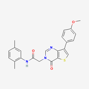 molecular formula C23H21N3O3S B2689035 N-(2,5-二甲基苯基)-2-[7-(4-甲氧基苯基)-4-氧代噻吩[3,2-d]嘧啶-3(4H)-基]乙酰胺 CAS No. 1207044-44-7