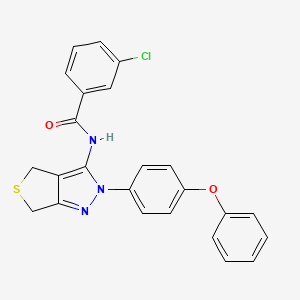 3-chloro-N-(2-(4-phenoxyphenyl)-4,6-dihydro-2H-thieno[3,4-c]pyrazol-3-yl)benzamide