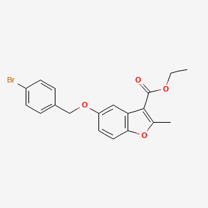 molecular formula C19H17BrO4 B2689048 乙酸-5-[(4-溴苯基)甲氧基]-2-甲基-1-苯并呋喃-3-羧酸乙酯 CAS No. 5010-42-4