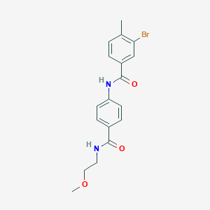 molecular formula C18H19BrN2O3 B268905 3-bromo-N-(4-{[(2-methoxyethyl)amino]carbonyl}phenyl)-4-methylbenzamide 