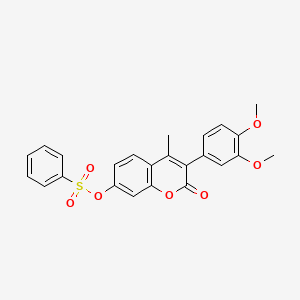 molecular formula C24H20O7S B2689055 3-(3,4-dimethoxyphenyl)-4-methyl-2-oxo-2H-chromen-7-yl benzenesulfonate CAS No. 896039-99-9