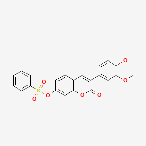 3-(3,4-dimethoxyphenyl)-4-methyl-2-oxo-2H-chromen-7-yl benzenesulfonate