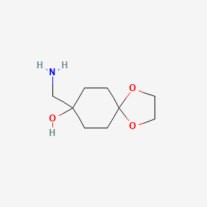 molecular formula C9H17NO3 B2689058 8-(Aminomethyl)-1,4-dioxaspiro[4.5]decan-8-ol CAS No. 863565-85-9