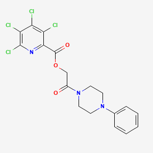 molecular formula C18H15Cl4N3O3 B2689069 [2-Oxo-2-(4-phenylpiperazin-1-yl)ethyl] 3,4,5,6-tetrachloropyridine-2-carboxylate CAS No. 878073-35-9