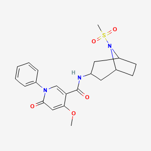 4-methoxy-N-(8-(methylsulfonyl)-8-azabicyclo[3.2.1]octan-3-yl)-6-oxo-1-phenyl-1,6-dihydropyridine-3-carboxamide