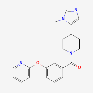 molecular formula C21H22N4O2 B2689074 [4-(3-Methylimidazol-4-yl)piperidin-1-yl]-(3-pyridin-2-yloxyphenyl)methanone CAS No. 2319640-23-6