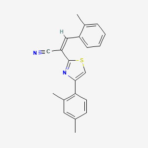 molecular formula C21H18N2S B2689079 (Z)-2-(4-(2,4-dimethylphenyl)thiazol-2-yl)-3-(o-tolyl)acrylonitrile CAS No. 476668-55-0