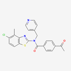 4-acetyl-N-(5-chloro-4-methylbenzo[d]thiazol-2-yl)-N-(pyridin-4-ylmethyl)benzamide