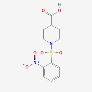 molecular formula C12H14N2O6S B2689096 1-[(2-硝基苯基)磺酰基]哌啶-4-甲酸 CAS No. 321970-59-6