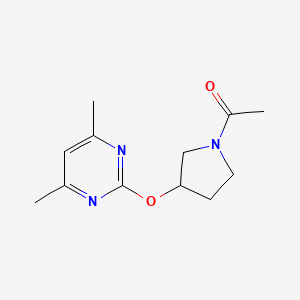 molecular formula C12H17N3O2 B2689097 1-(3-((4,6-Dimethylpyrimidin-2-yl)oxy)pyrrolidin-1-yl)ethanone CAS No. 2034434-29-0