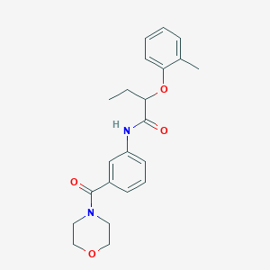 molecular formula C22H26N2O4 B268910 2-(2-methylphenoxy)-N-[3-(4-morpholinylcarbonyl)phenyl]butanamide 