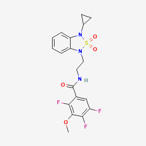 molecular formula C19H18F3N3O4S B2689101 N-[2-(3-环丙基-2,2-二氧-1,3-二氢-2lambda6,1,3-苯并噻二唑-1-基)乙基]-2,4,5-三氟-3-甲氧基苯甲酰胺 CAS No. 2097861-24-8