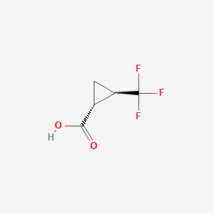 molecular formula C5H5F3O2 B2689104 trans-2-(Trifluoromethyl)cyclopropanecarboxylic acid CAS No. 78376-99-5