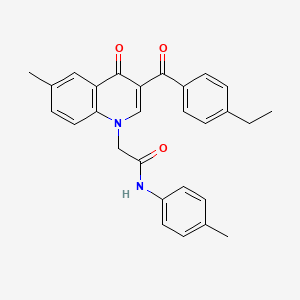 molecular formula C28H26N2O3 B2689115 2-(3-(4-乙基苯甲酰)-6-甲基-4-氧代喹啉-1(4H)-基)-N-(对甲苯基)乙酰胺 CAS No. 898360-73-1