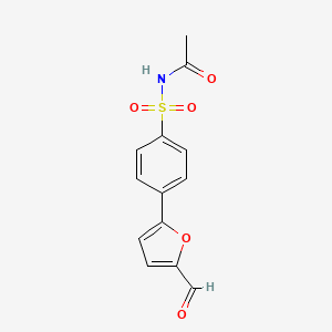 molecular formula C13H11NO5S B2689116 N-{[4-(5-甲酰呋喃-2-基)苯基]磺酰基}乙酰胺 CAS No. 680587-33-1