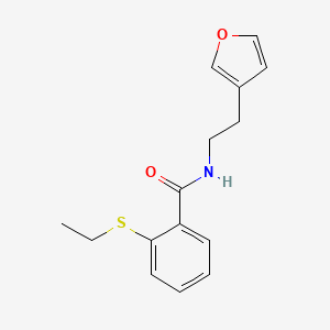 molecular formula C15H17NO2S B2689118 2-(ethylthio)-N-(2-(furan-3-yl)ethyl)benzamide CAS No. 1428352-09-3