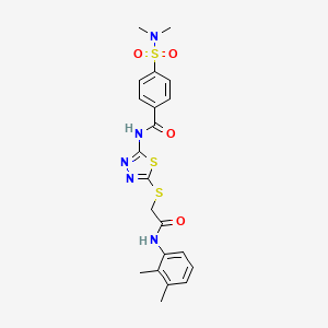 molecular formula C21H23N5O4S3 B2689120 N-(5-((2-((2,3-二甲基苯基)氨基)-2-氧代乙基)硫代-1,3,4-噻二唑-2-基)-4-(N,N-二甲基磺酰基)苯甲酰胺 CAS No. 392294-66-5