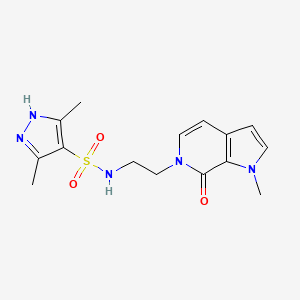 molecular formula C15H19N5O3S B2689129 3,5-dimethyl-N-(2-(1-methyl-7-oxo-1H-pyrrolo[2,3-c]pyridin-6(7H)-yl)ethyl)-1H-pyrazole-4-sulfonamide CAS No. 2034205-06-4