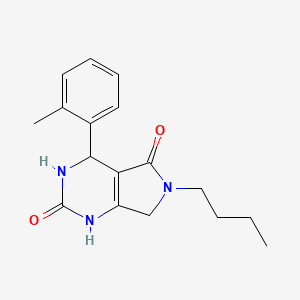 molecular formula C17H21N3O2 B2689134 6-butyl-4-(o-tolyl)-3,4,6,7-tetrahydro-1H-pyrrolo[3,4-d]pyrimidine-2,5-dione CAS No. 923690-06-6