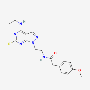 N-(2-(4-(isopropylamino)-6-(methylthio)-1H-pyrazolo[3,4-d]pyrimidin-1-yl)ethyl)-2-(4-methoxyphenyl)acetamide