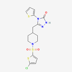 3-((1-((5-chlorothiophen-2-yl)sulfonyl)piperidin-4-yl)methyl)-4-(thiophen-2-yl)-1H-1,2,4-triazol-5(4H)-one