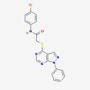 molecular formula C19H14BrN5OS B2689141 N-(4-bromophenyl)-2-(1-phenylpyrazolo[3,4-d]pyrimidin-4-yl)sulfanylacetamide CAS No. 573947-92-9