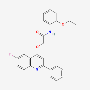 molecular formula C25H21FN2O3 B2689166 N-(2-ethoxyphenyl)-2-[(6-fluoro-2-phenylquinolin-4-yl)oxy]acetamide CAS No. 1114649-44-3