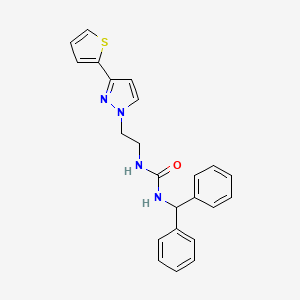 molecular formula C23H22N4OS B2689167 1-benzhydryl-3-(2-(3-(thiophen-2-yl)-1H-pyrazol-1-yl)ethyl)urea CAS No. 1796964-31-2