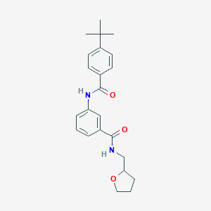 molecular formula C23H28N2O3 B268917 3-[(4-tert-butylbenzoyl)amino]-N-(tetrahydro-2-furanylmethyl)benzamide 